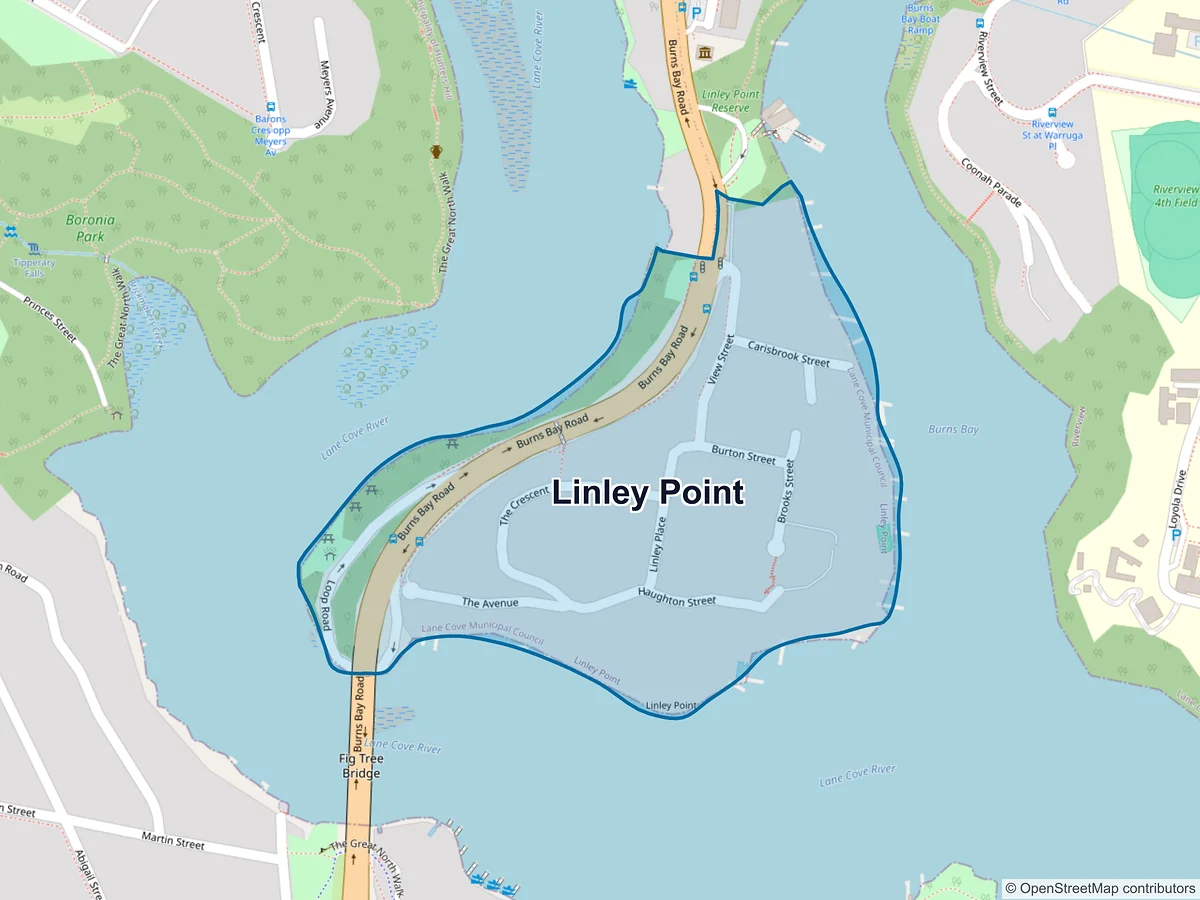 Map of Linley Point, NSW, Australia