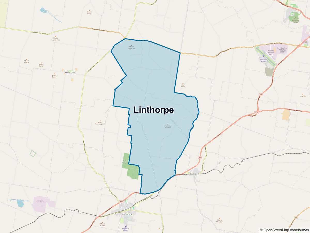 Map of Linthorpe, QLD, Australia