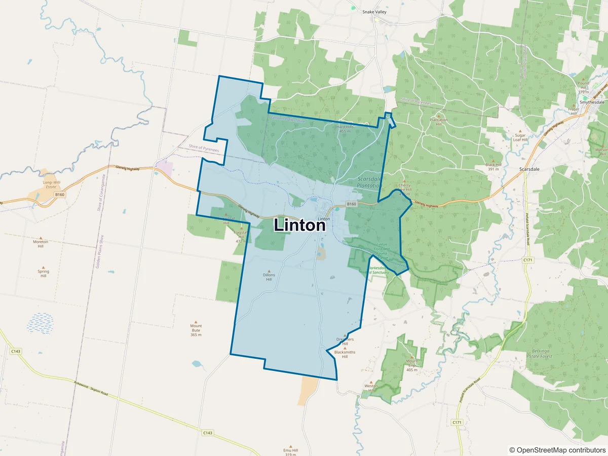 Map of Linton, VIC, Australia