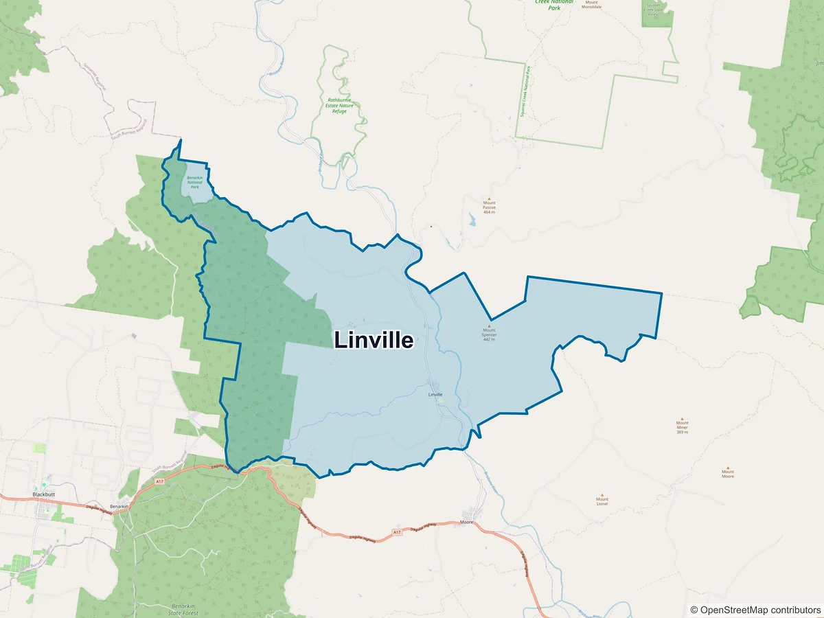 Map of Linville, QLD, Australia