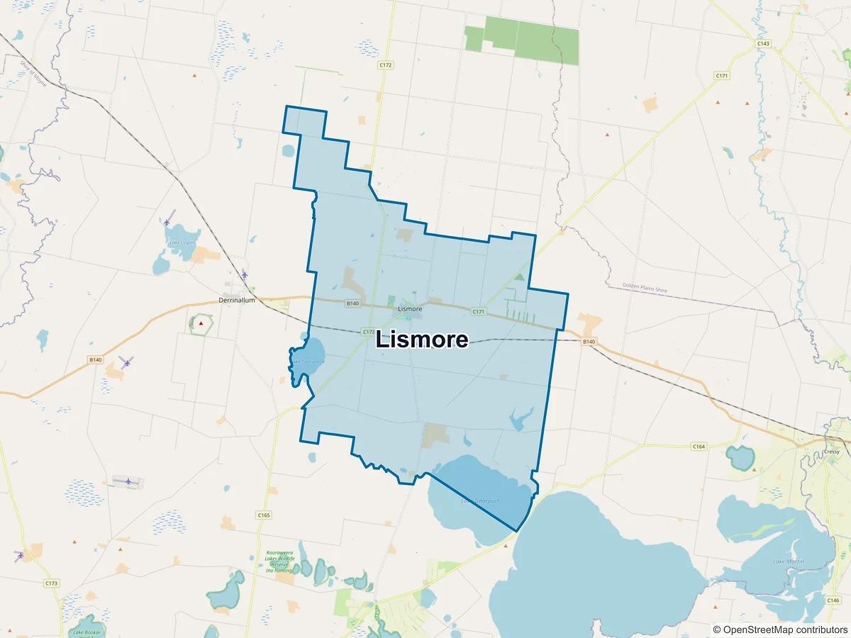 Map of Lismore, VIC, Australia