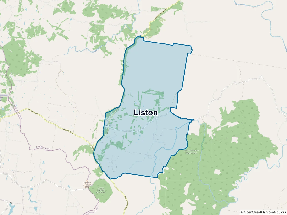 Map of Liston, NSW, Australia
