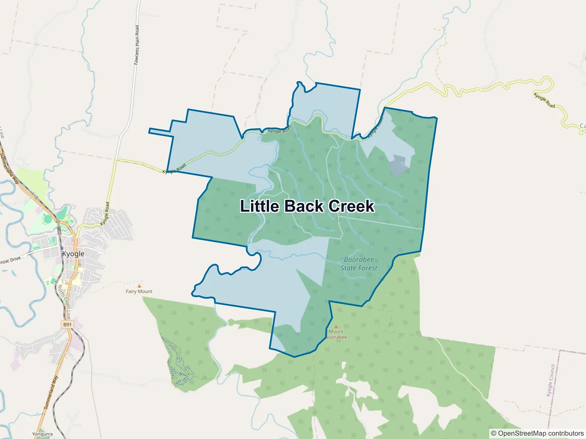 Map of Little Back Creek, NSW, Australia