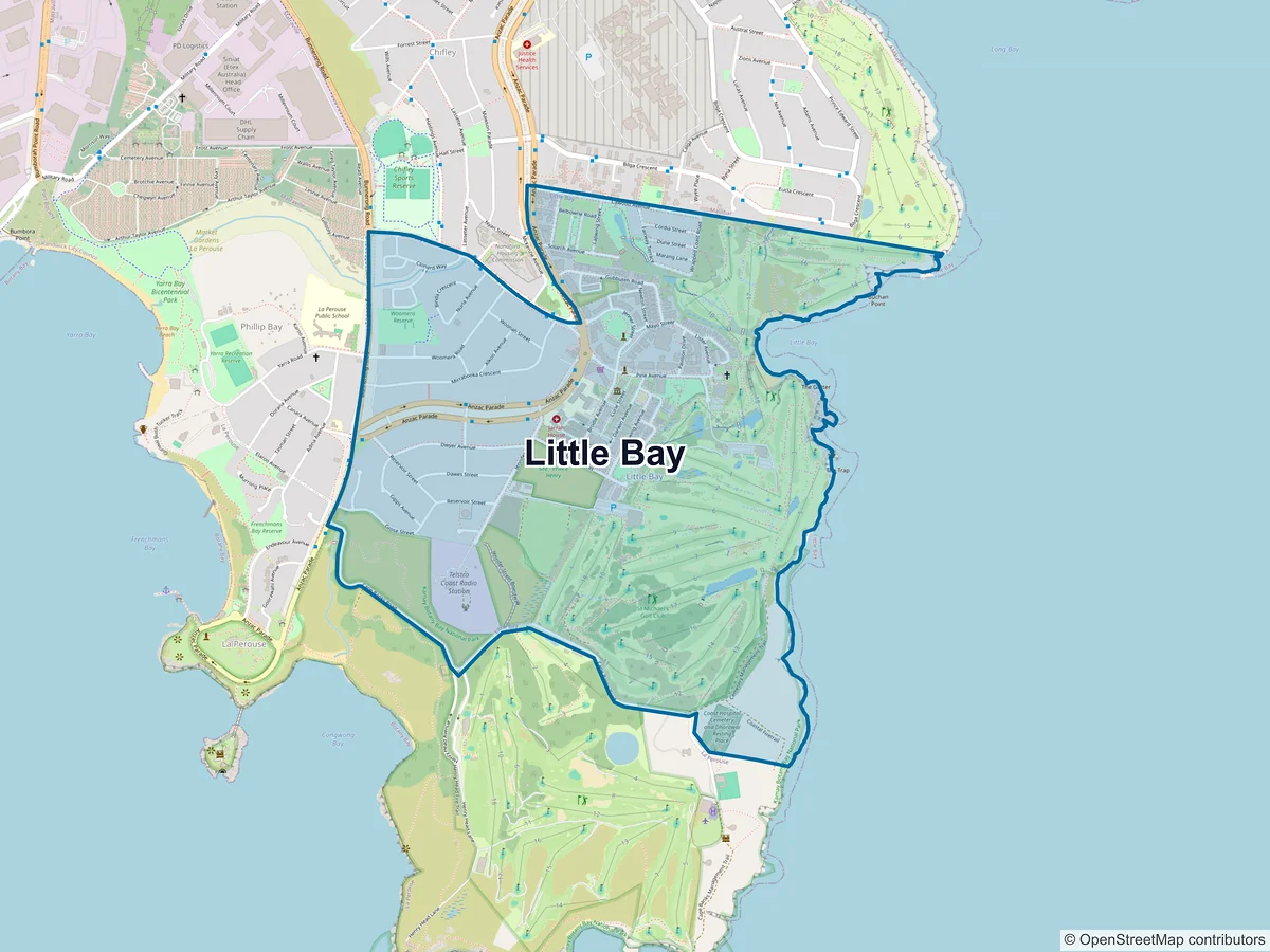 Map of Little Bay, NSW, Australia