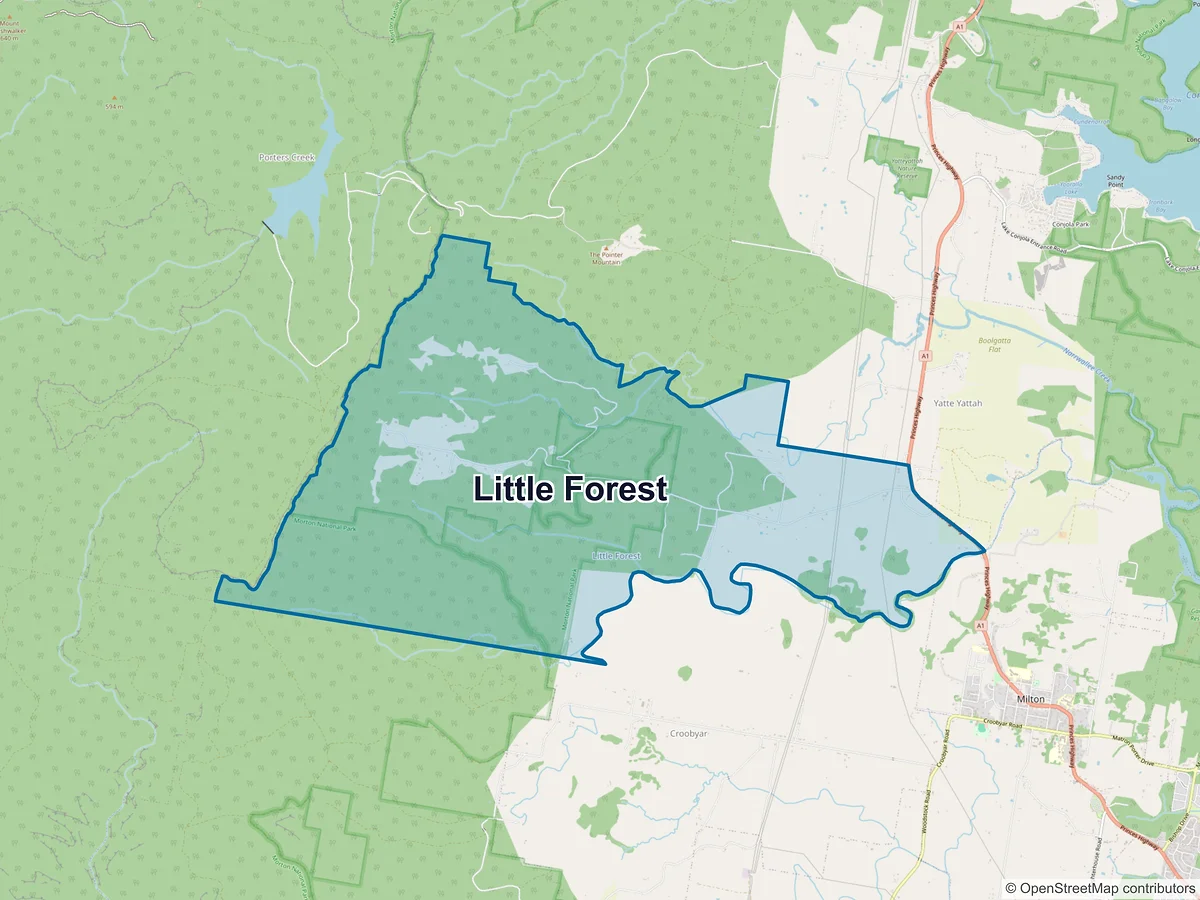 Map of Little Forest, NSW, Australia