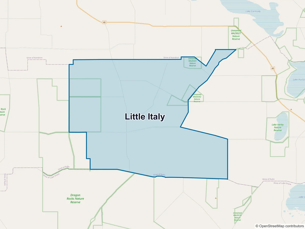 Map of Little Italy, WA, Australia