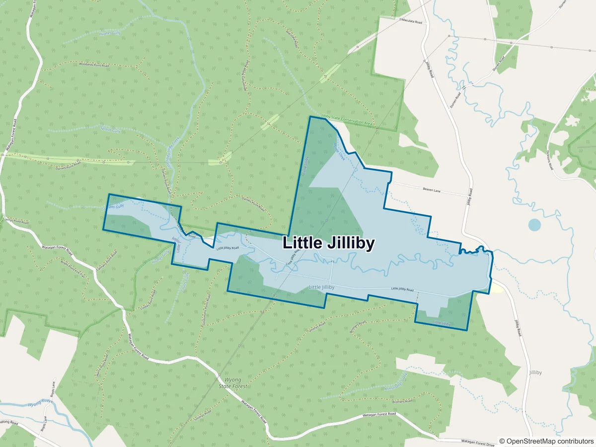 Map of Little Jilliby, NSW, Australia