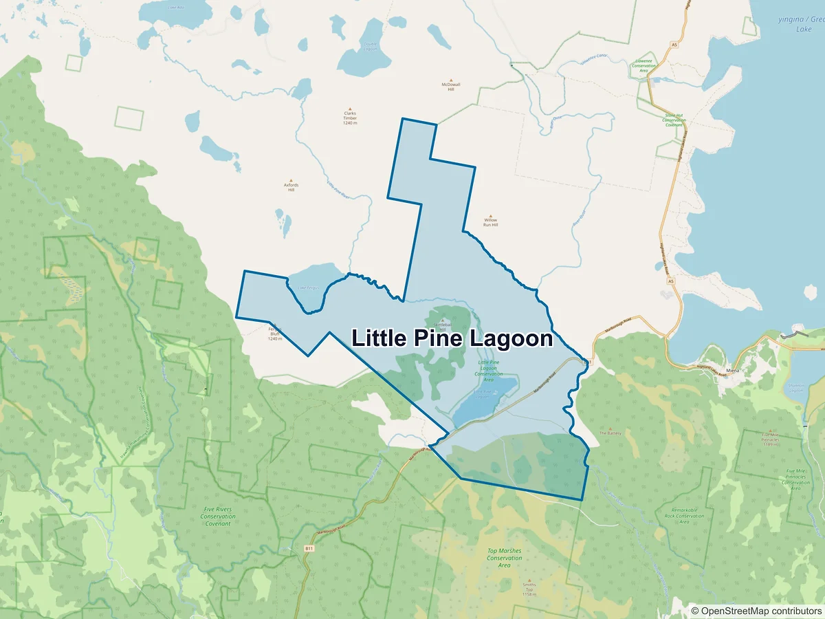 Map of Little Pine Lagoon, TAS, Australia