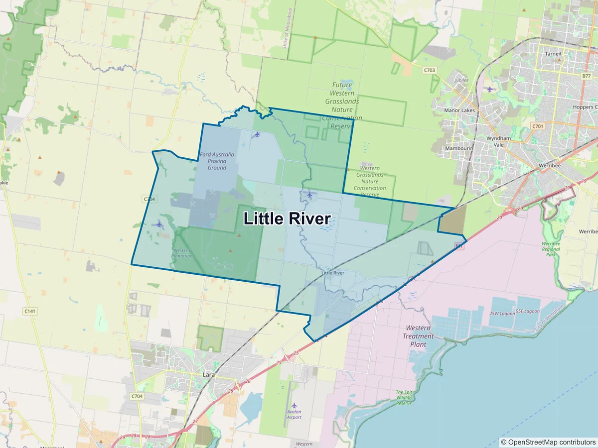 Map of Little River, VIC, Australia