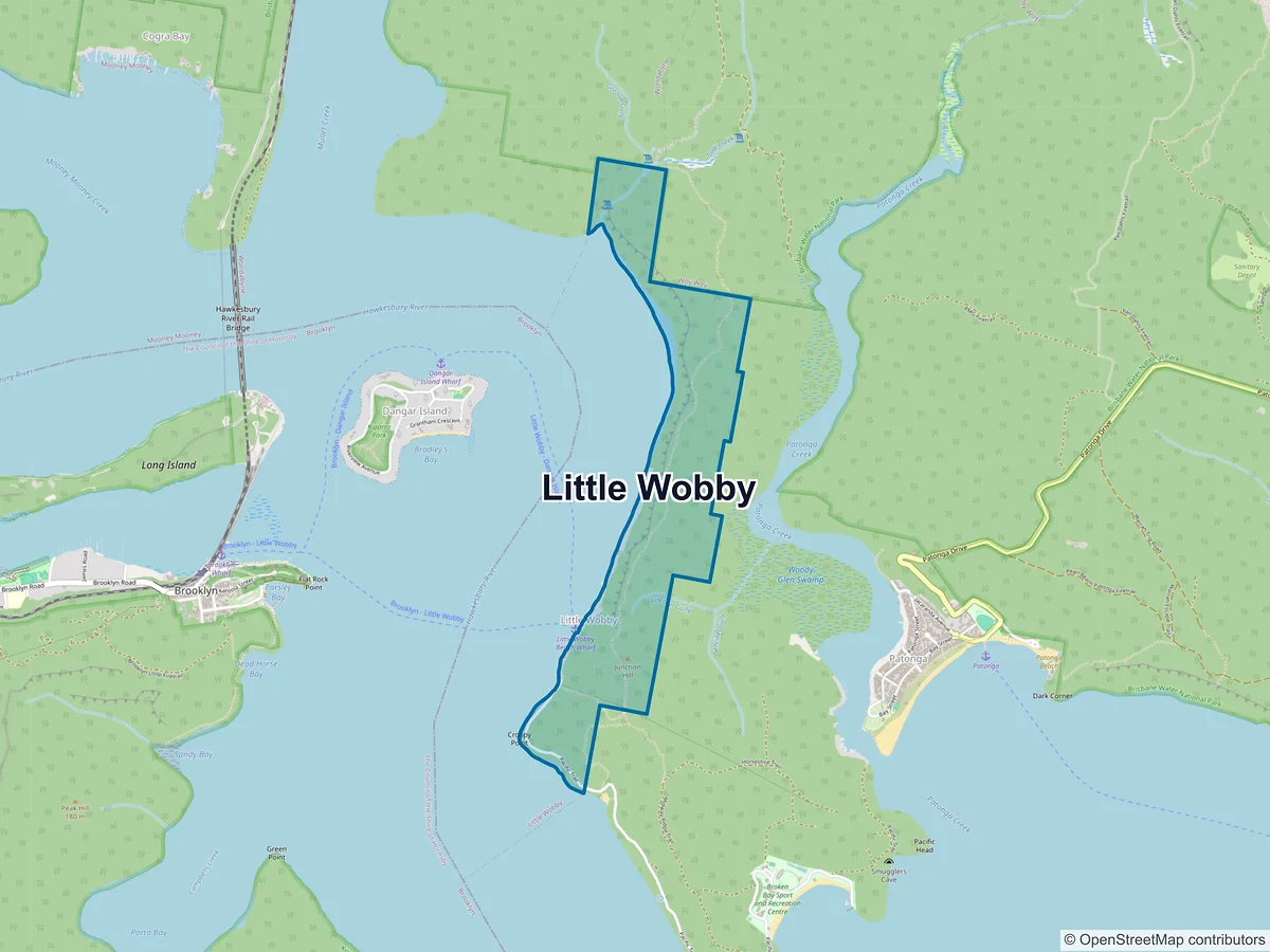 Map of Little Wobby, NSW, Australia