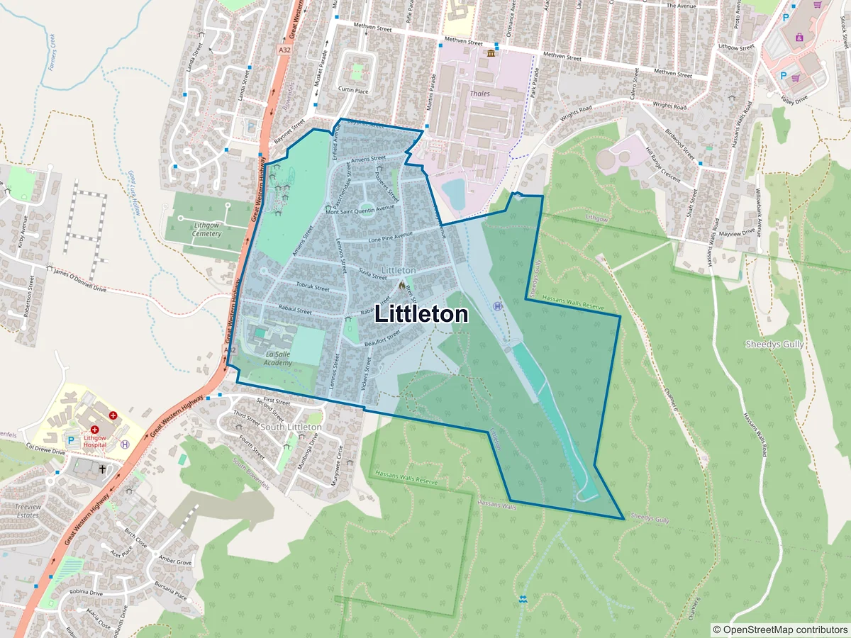 Map of Littleton, NSW, Australia