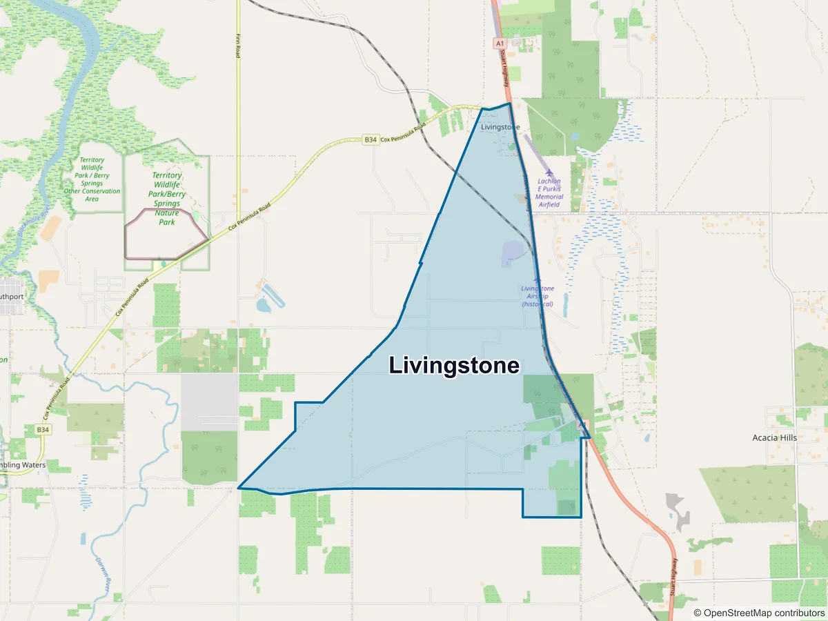 Map of Livingstone, NT, Australia