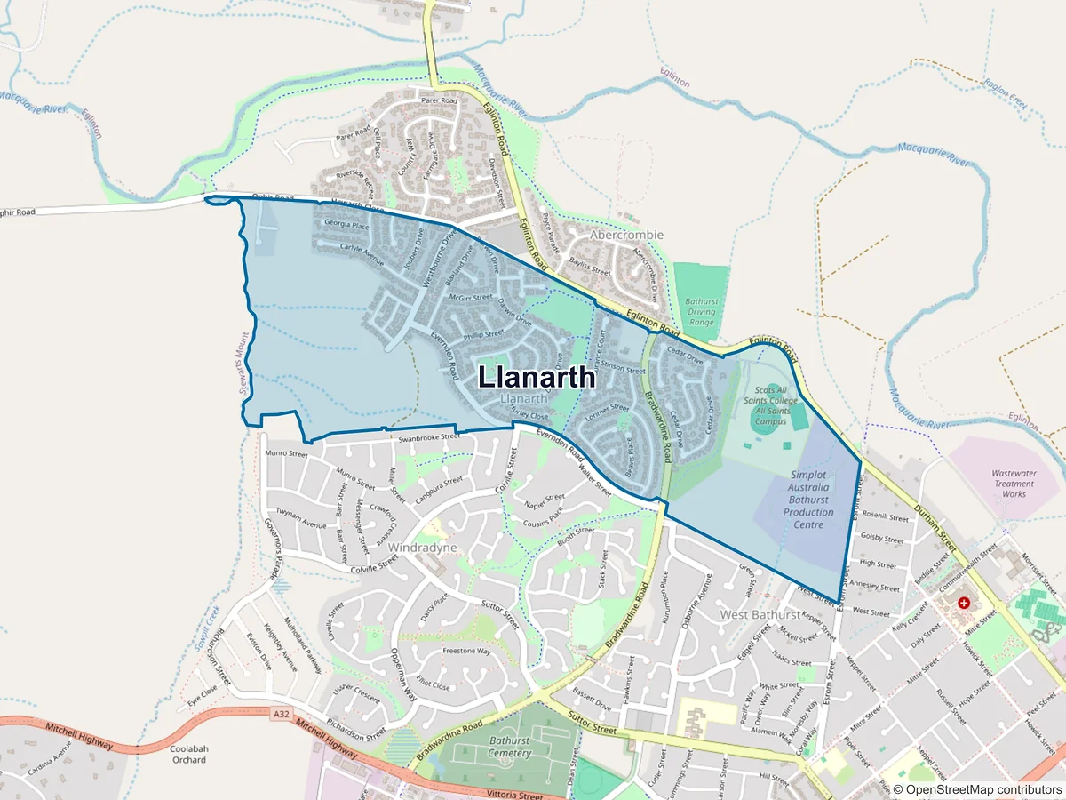 Map of Llanarth, NSW, Australia