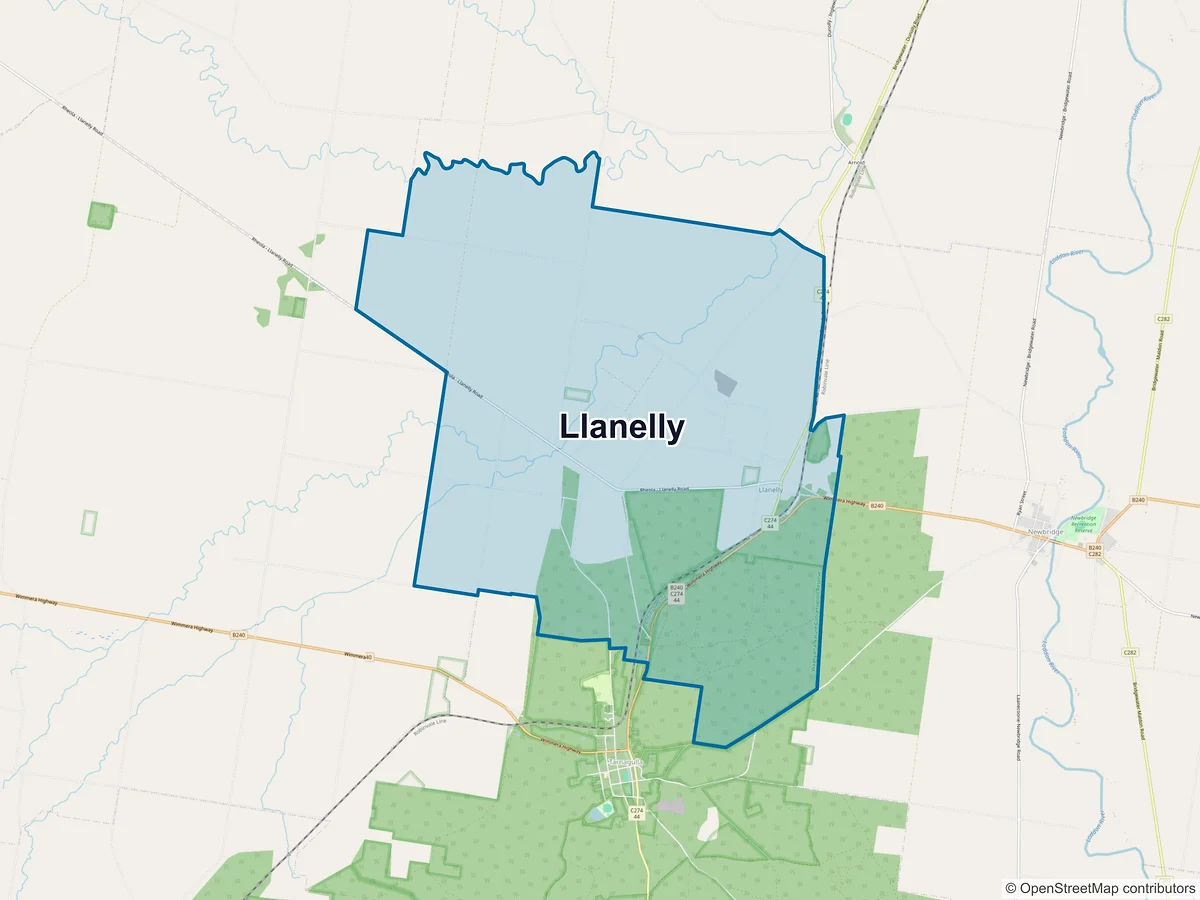 Map of Llanelly, VIC, Australia