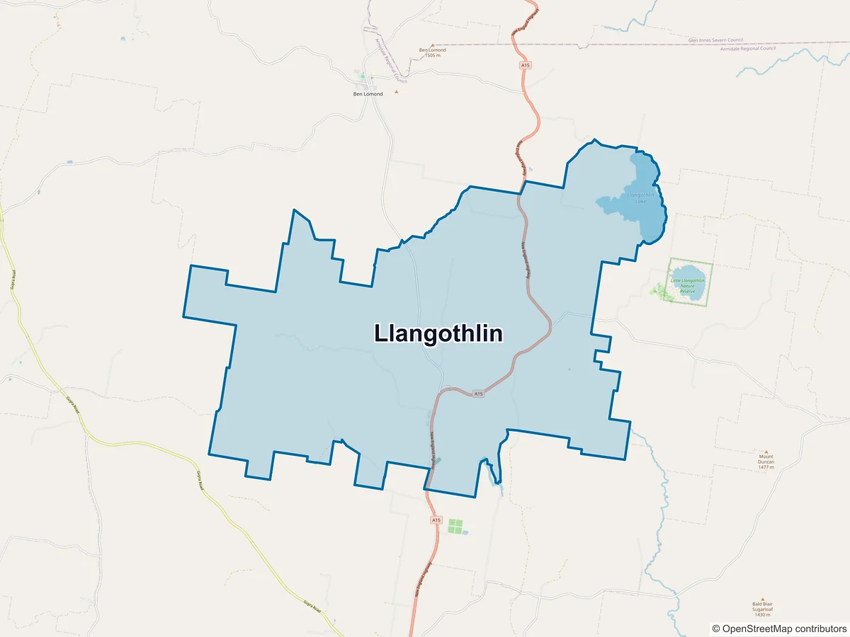 Map of Llangothlin, NSW, Australia