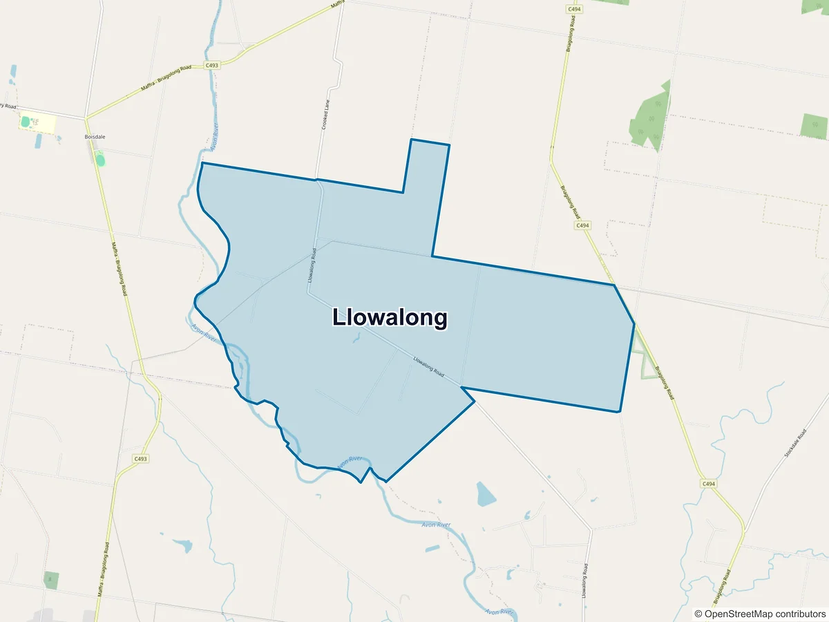 Map of Llowalong, VIC, Australia
