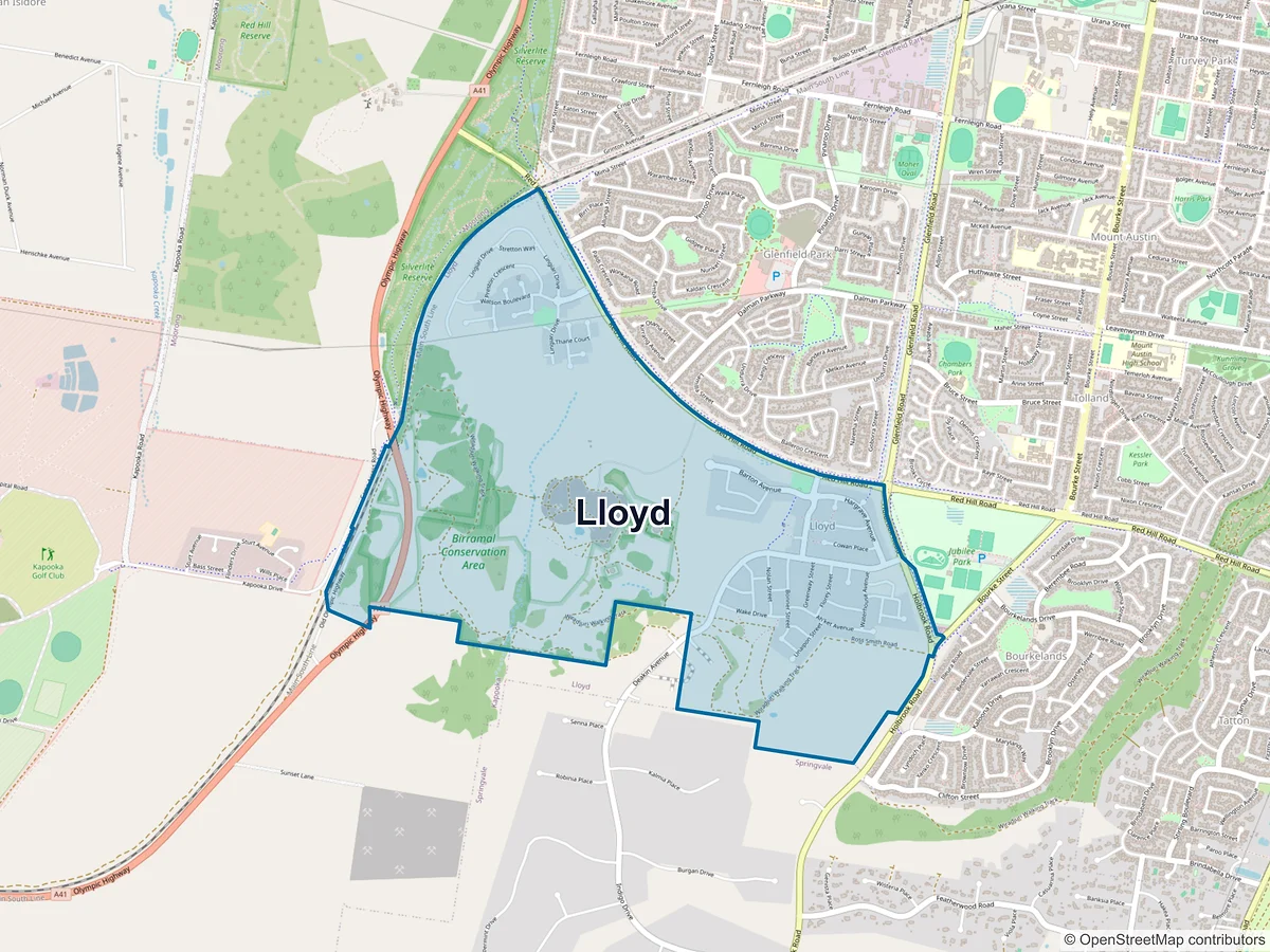 Map of Lloyd, NSW, Australia