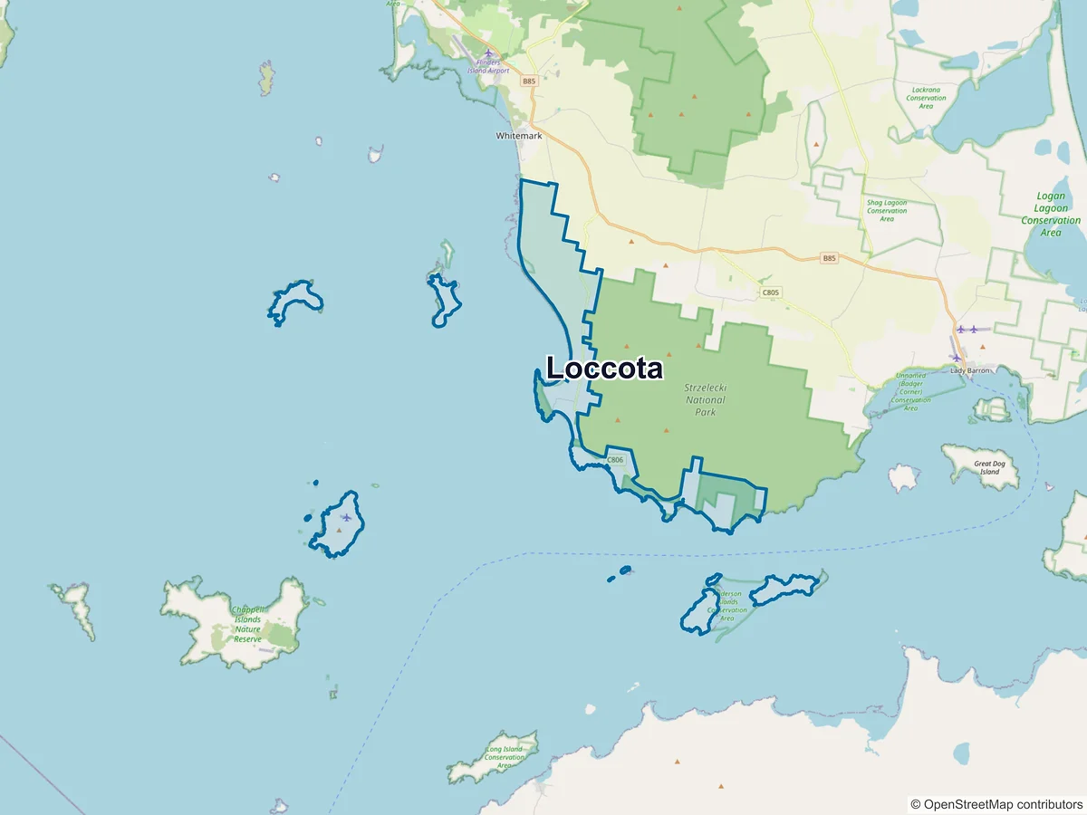 Map of Loccota, TAS, Australia