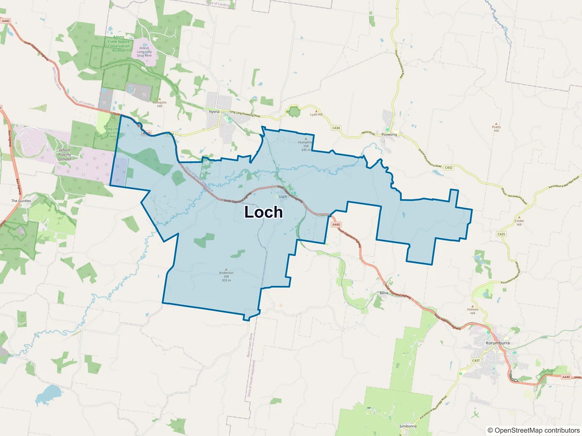 Map of Loch, VIC, Australia