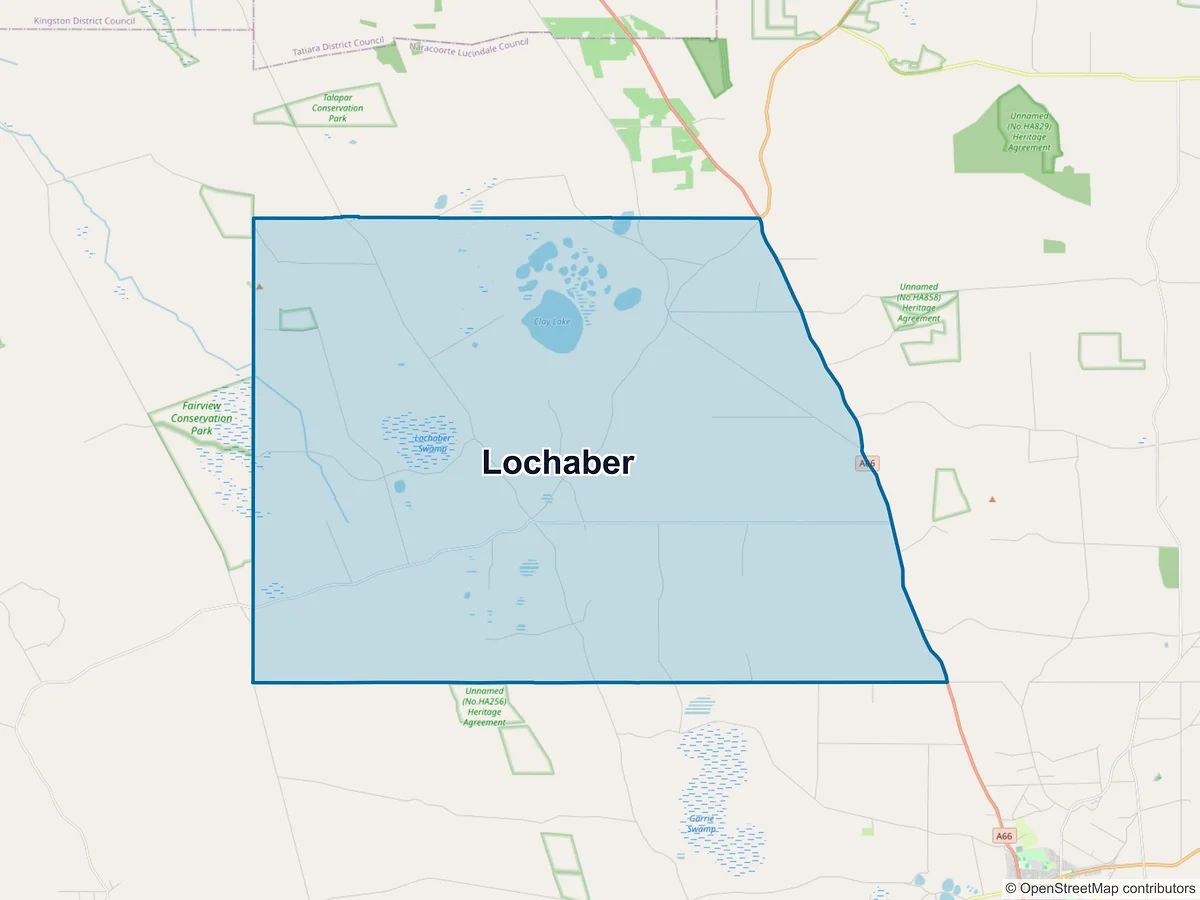 Map of Lochaber, SA, Australia