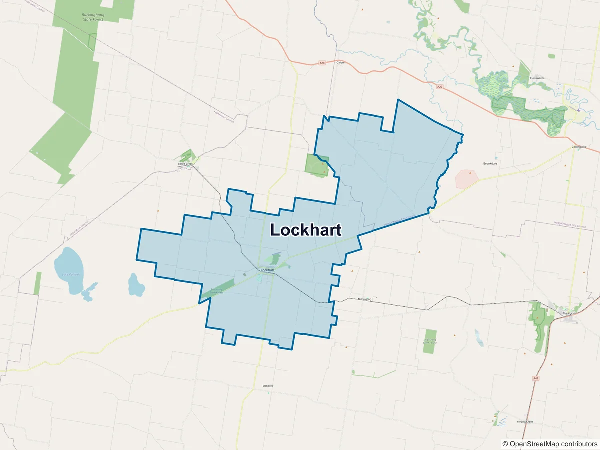 Map of Lockhart, NSW, Australia
