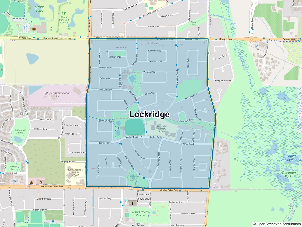 Map of Lockridge, WA, Australia