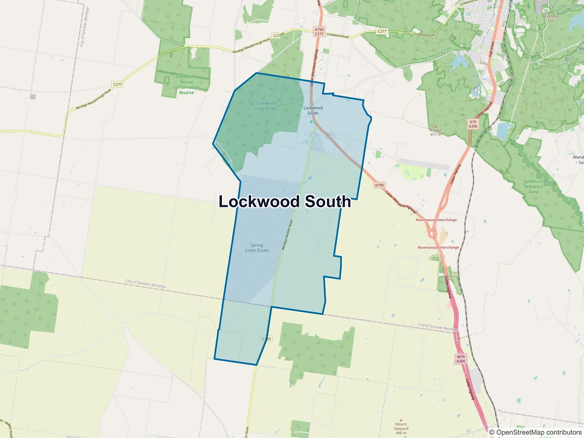 Map of Lockwood South, VIC, Australia