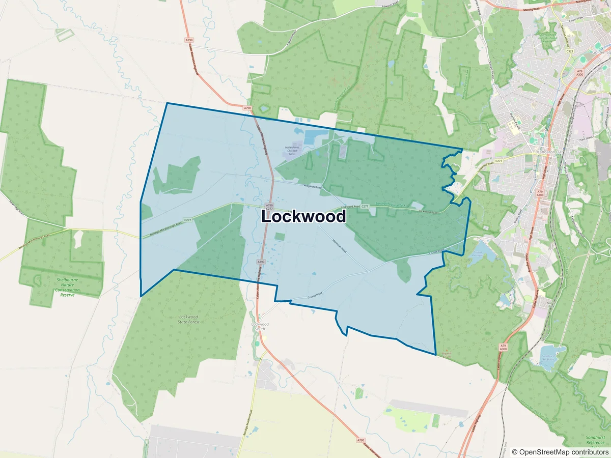 Map of Lockwood, VIC, Australia