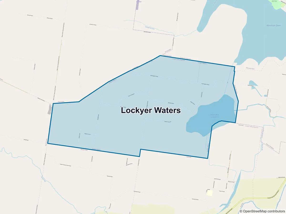 Map of Lockyer Waters, QLD, Australia