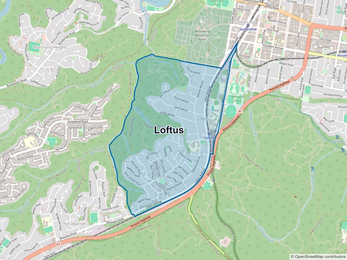 Map of Loftus, NSW, Australia