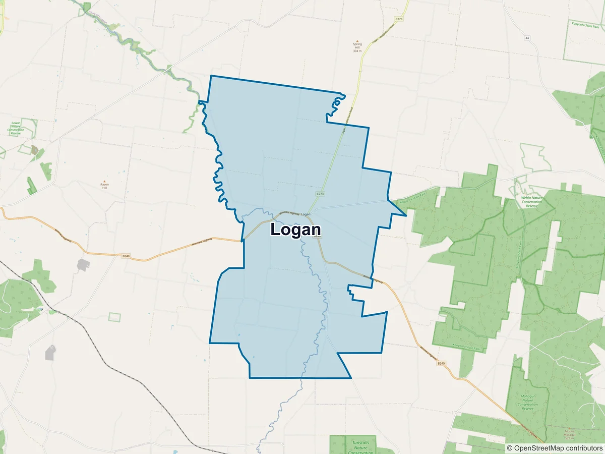 Map of Logan, VIC, Australia