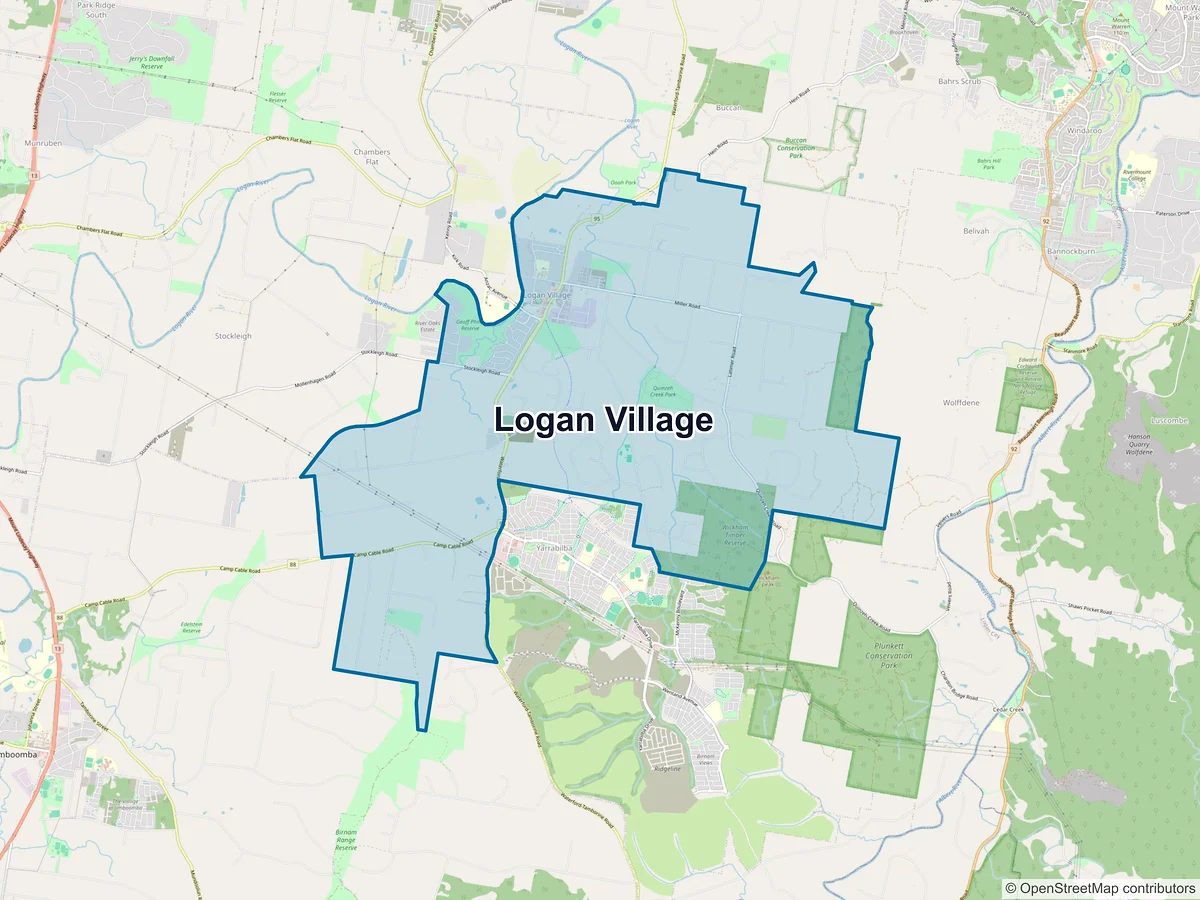 Map of Logan Village, QLD, Australia
