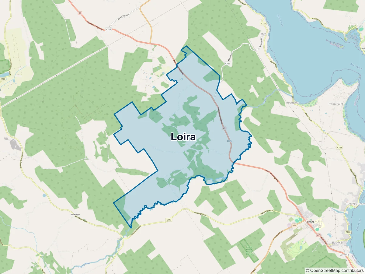 Map of Loira, TAS, Australia