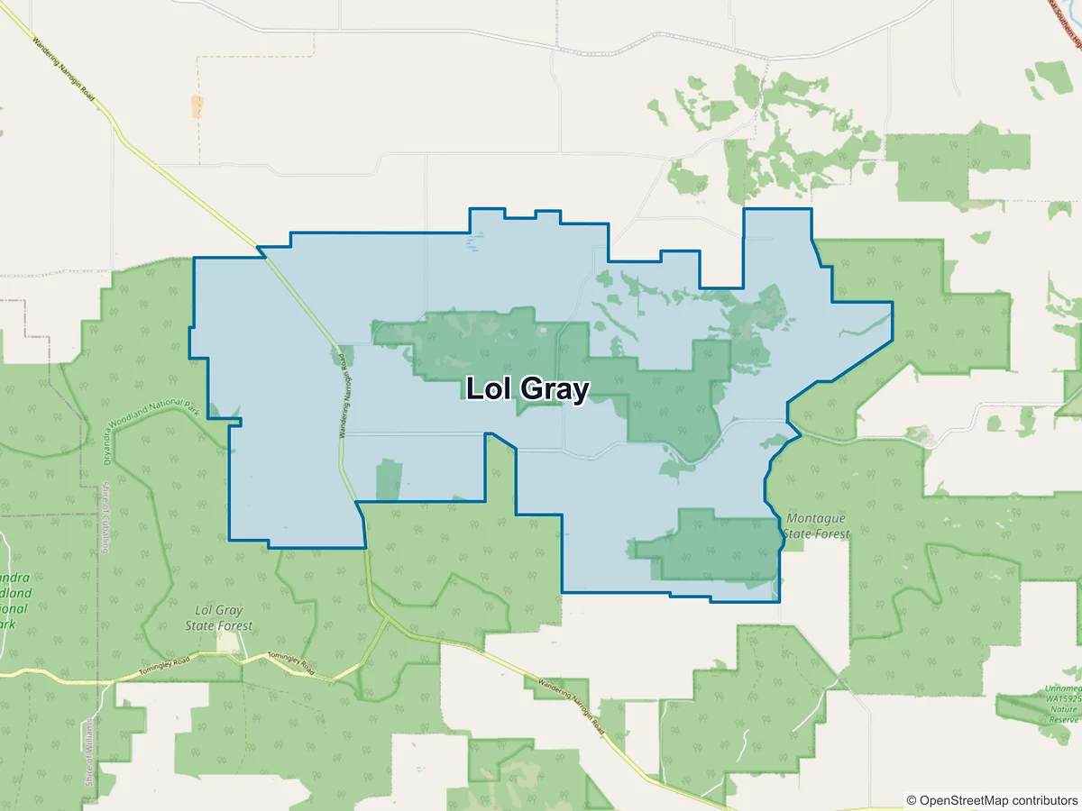 Map of Lol Gray, WA, Australia