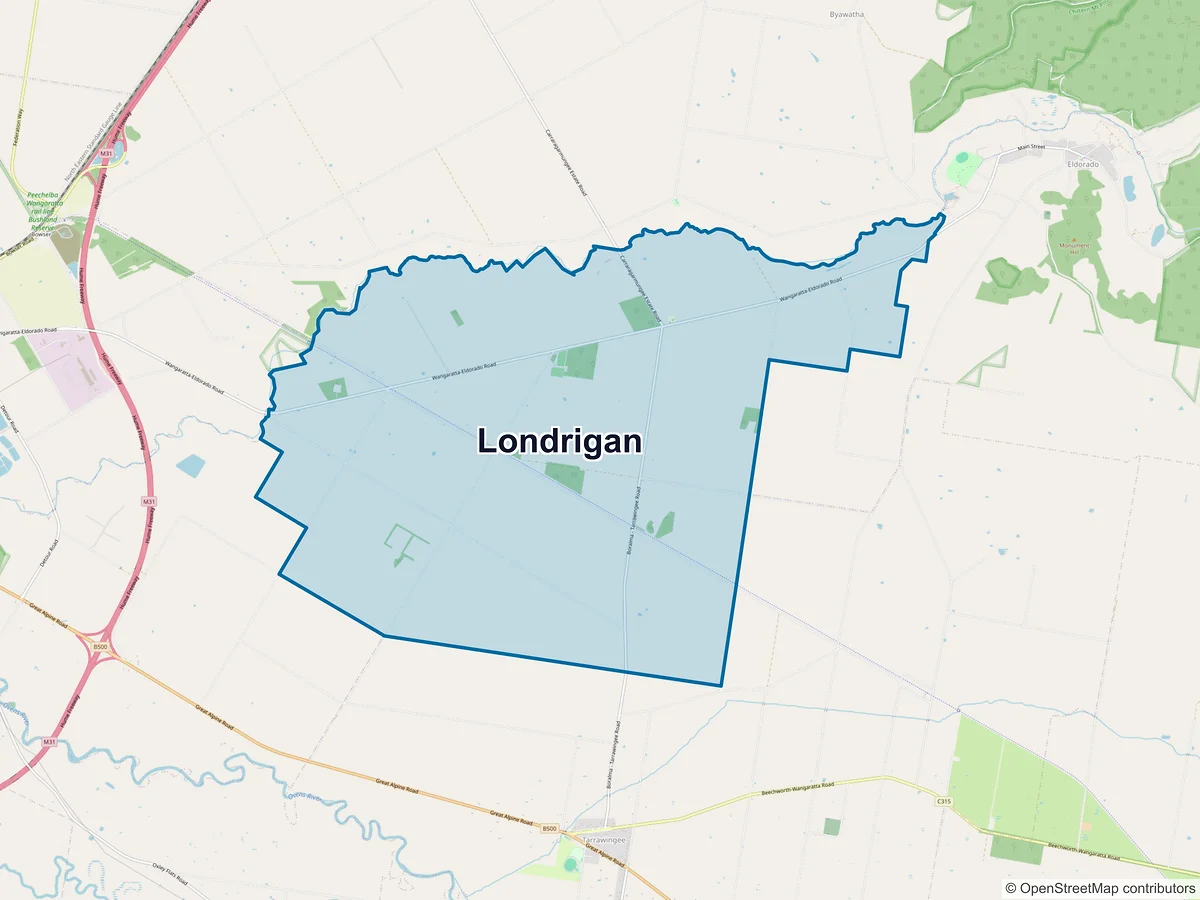 Map of Londrigan, VIC, Australia