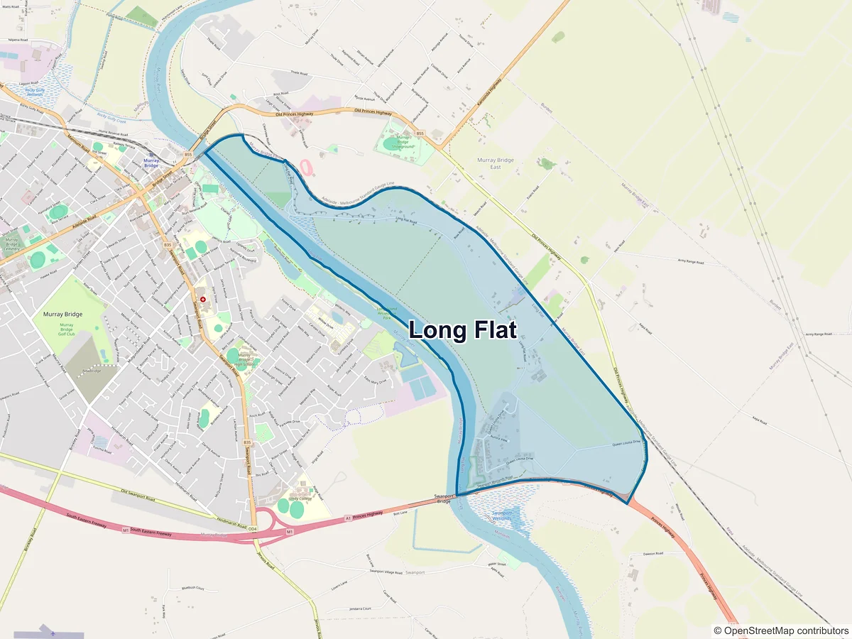 Map of Long Flat, SA, Australia