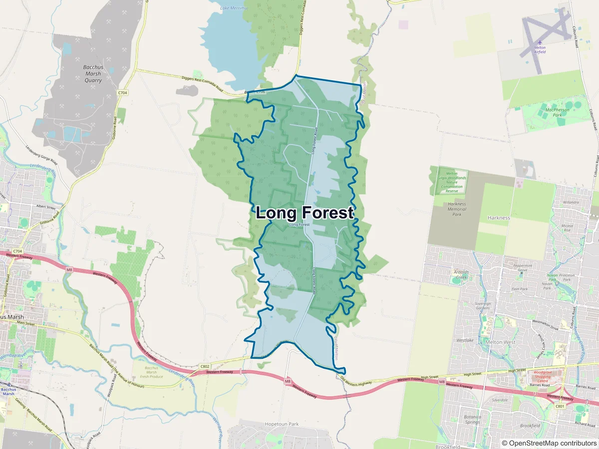 Map of Long Forest, VIC, Australia