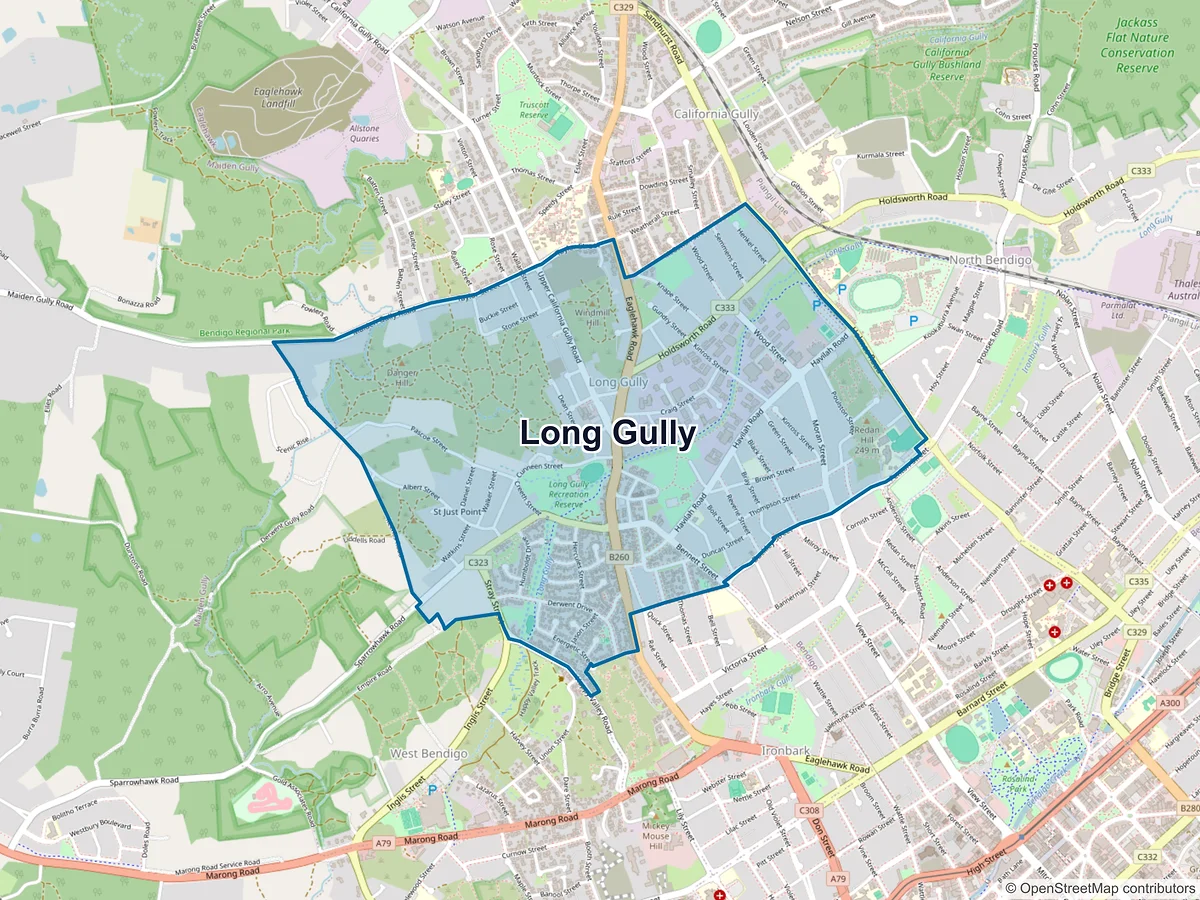 Map of Long Gully, VIC, Australia