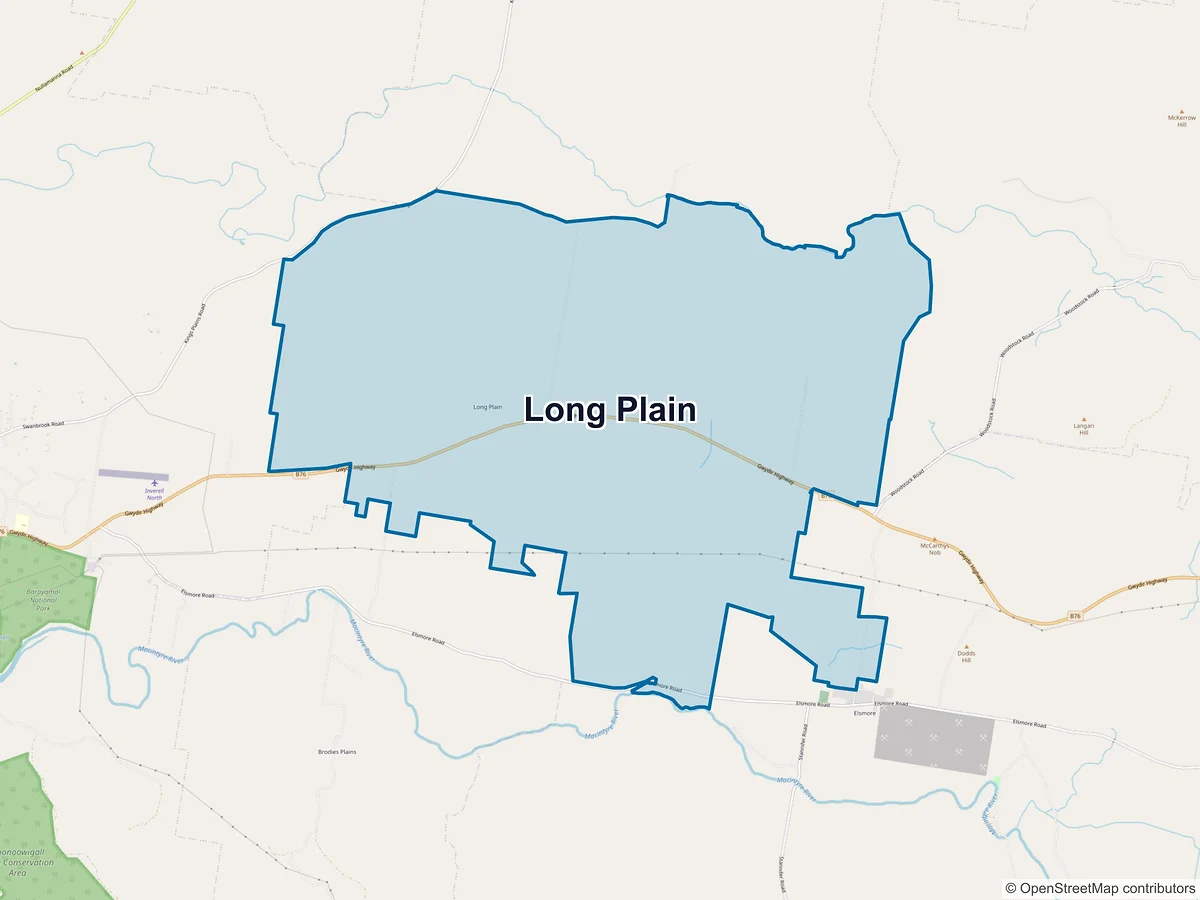Map of Long Plain, NSW, Australia