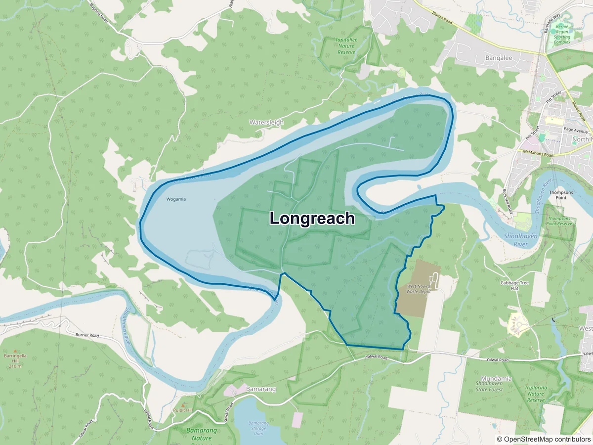 Map of Longreach, NSW, Australia
