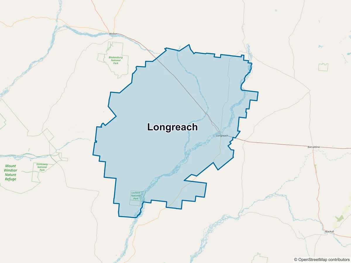 Map of Longreach, QLD, Australia