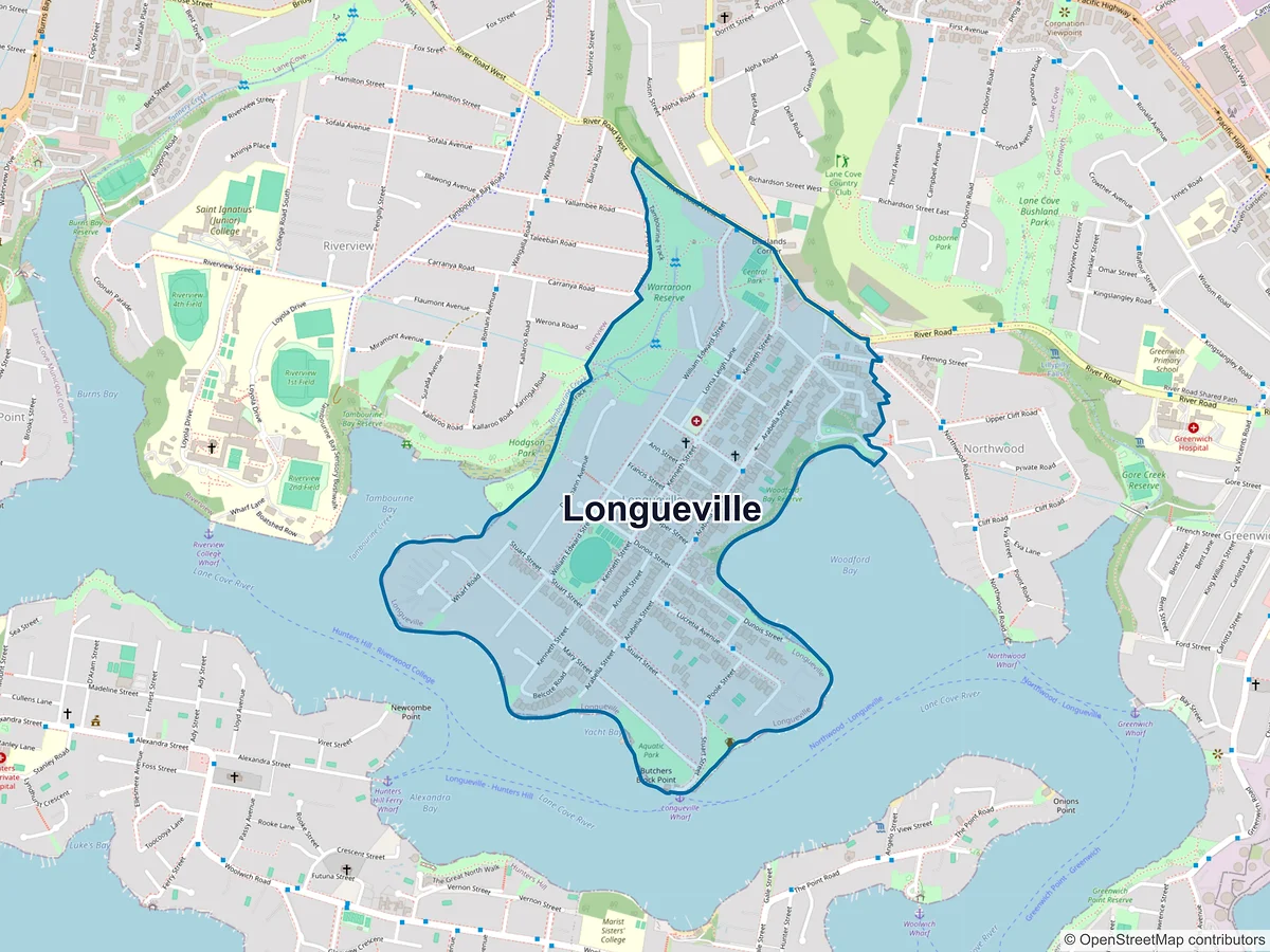 Map of Longueville, NSW, Australia