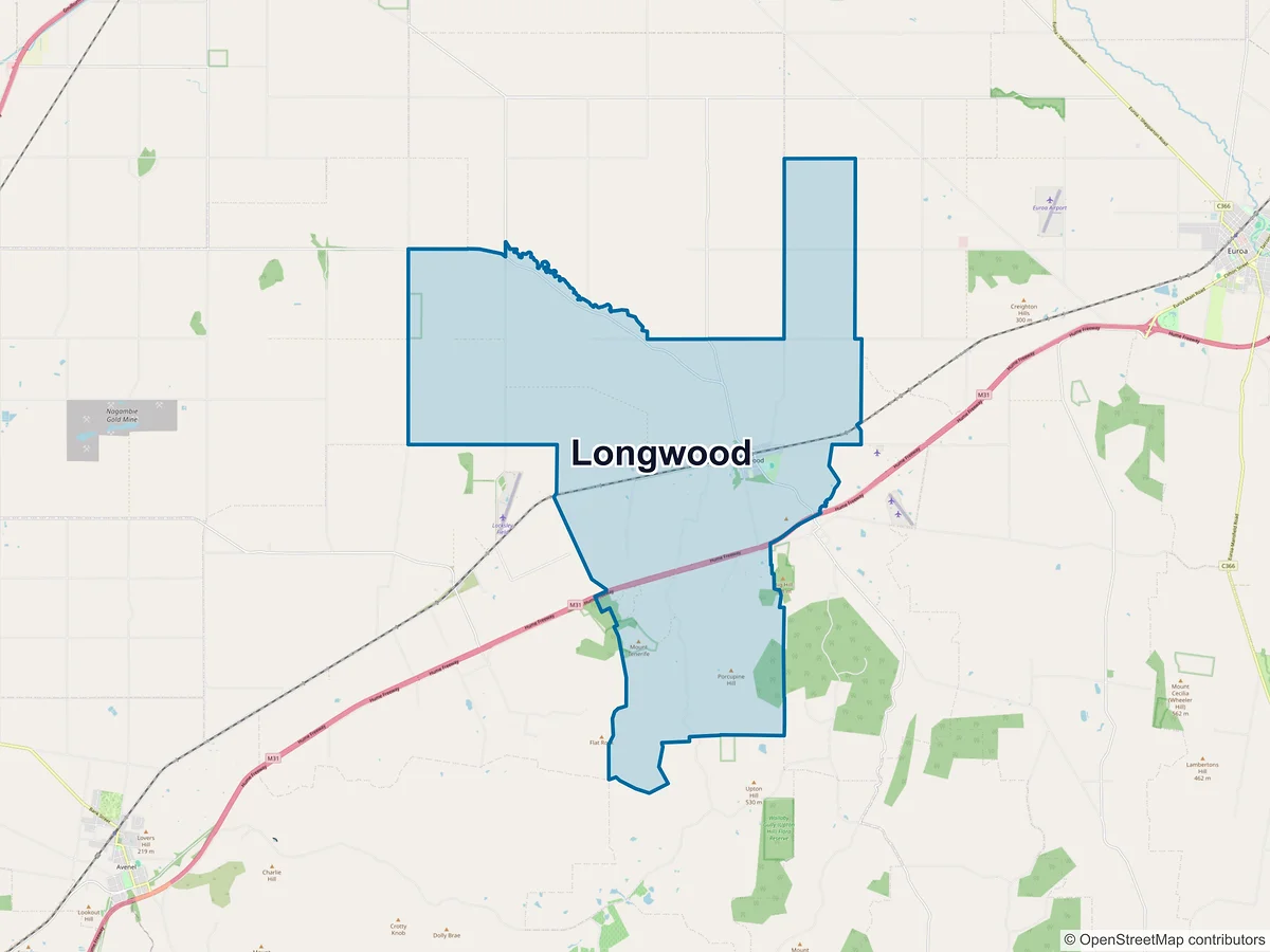 Map of Longwood, VIC, Australia