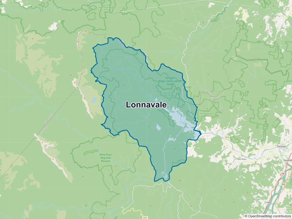 Map of Lonnavale, TAS, Australia