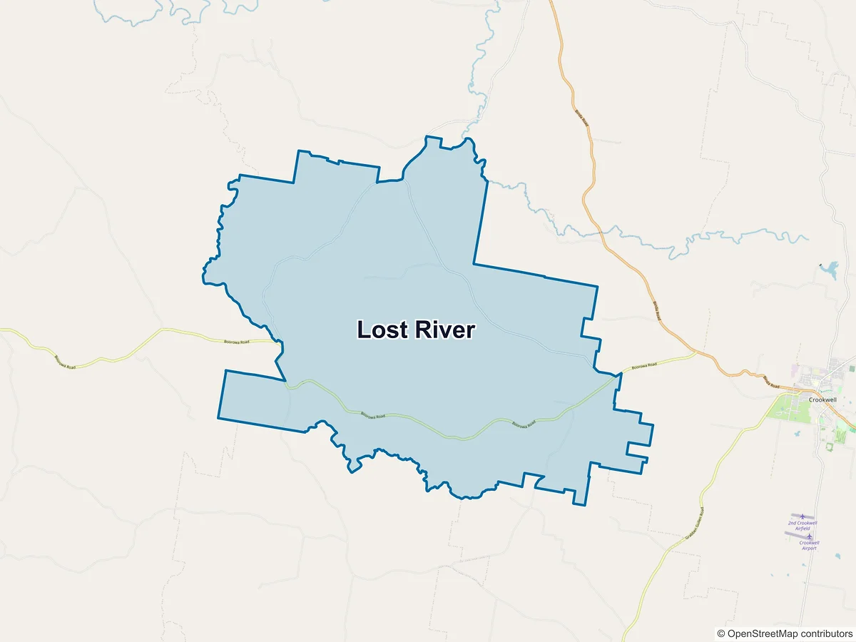 Map of Lost River, NSW, Australia