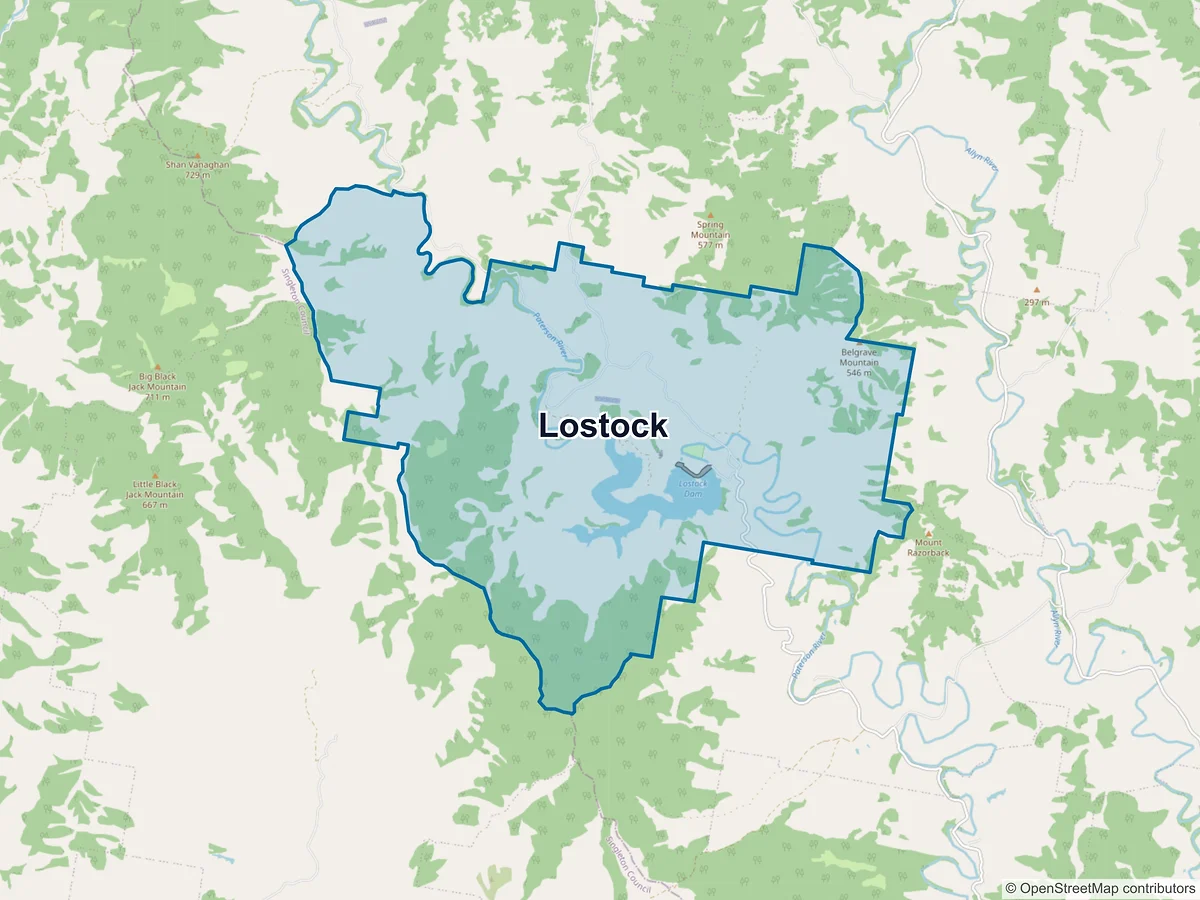 Map of Lostock, NSW, Australia