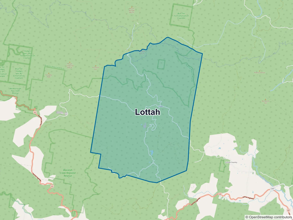 Map of Lottah, TAS, Australia