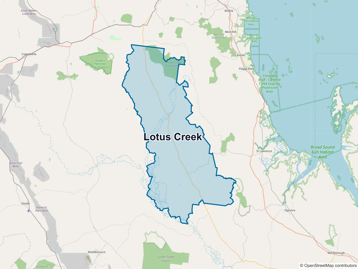 Map of Lotus Creek, QLD, Australia