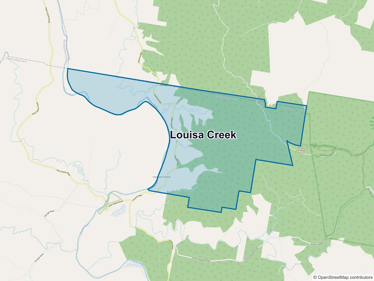 Map of Louisa Creek, NSW, Australia