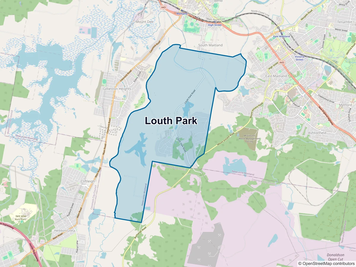 Map of Louth Park, NSW, Australia